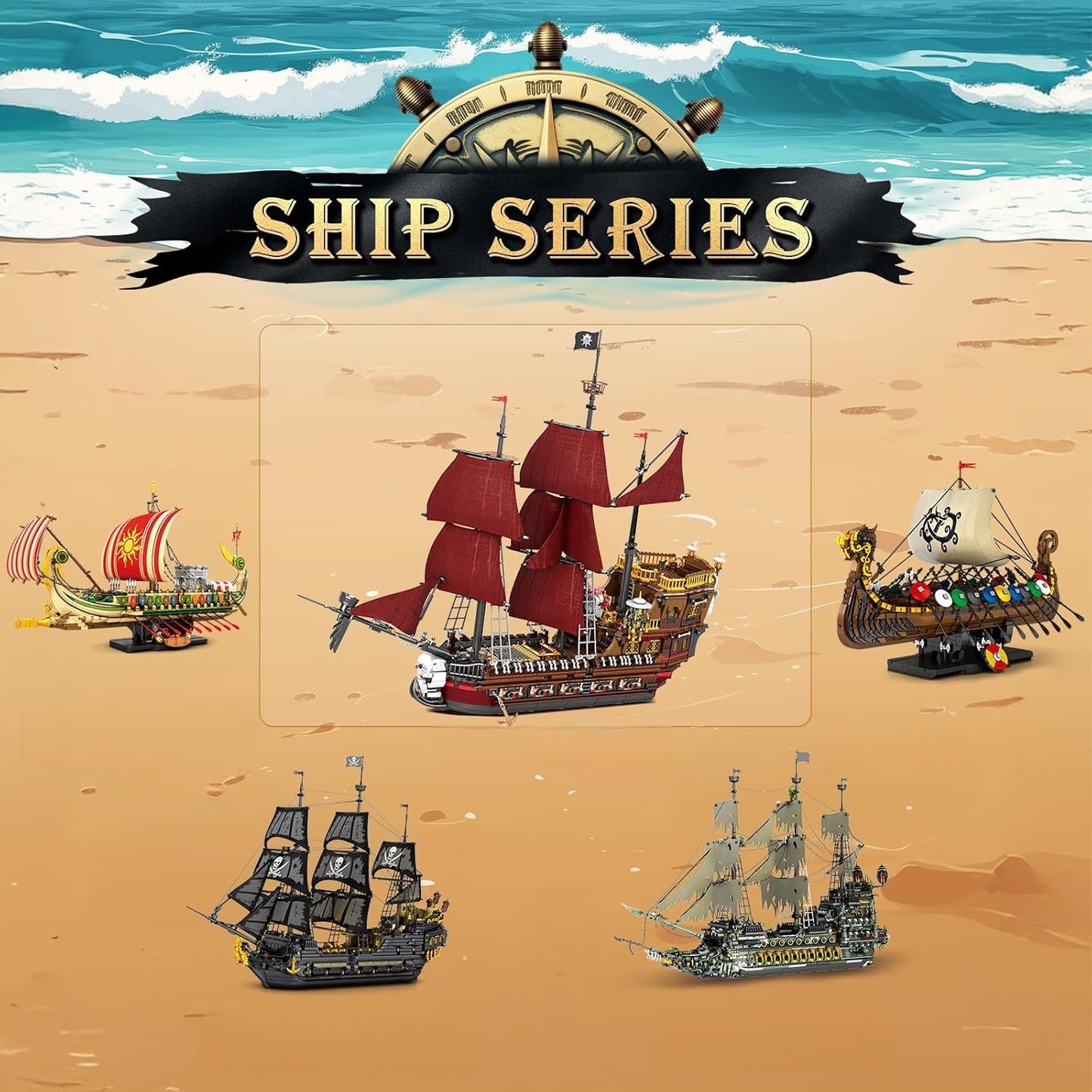Vengeance Pirate Ship Model Building Set - S3
