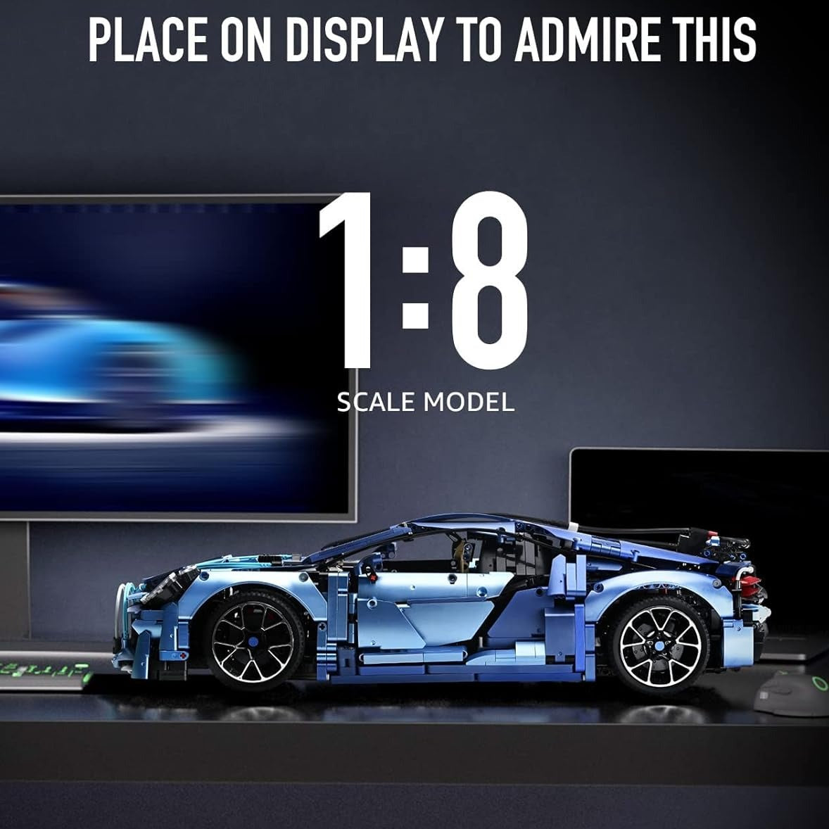 1:8 scale Bugatti Chiron 42083 racing car assembly model - C3