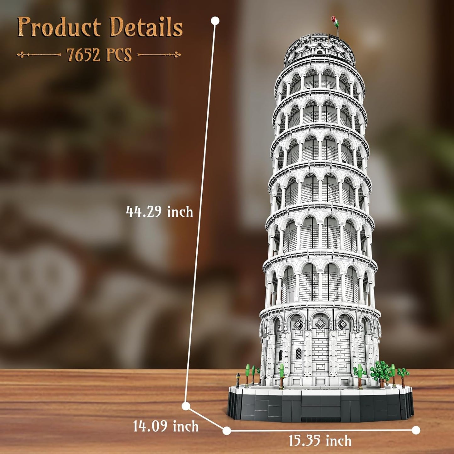 Leaning Tower of Pisa Building Block Model Set - Z09