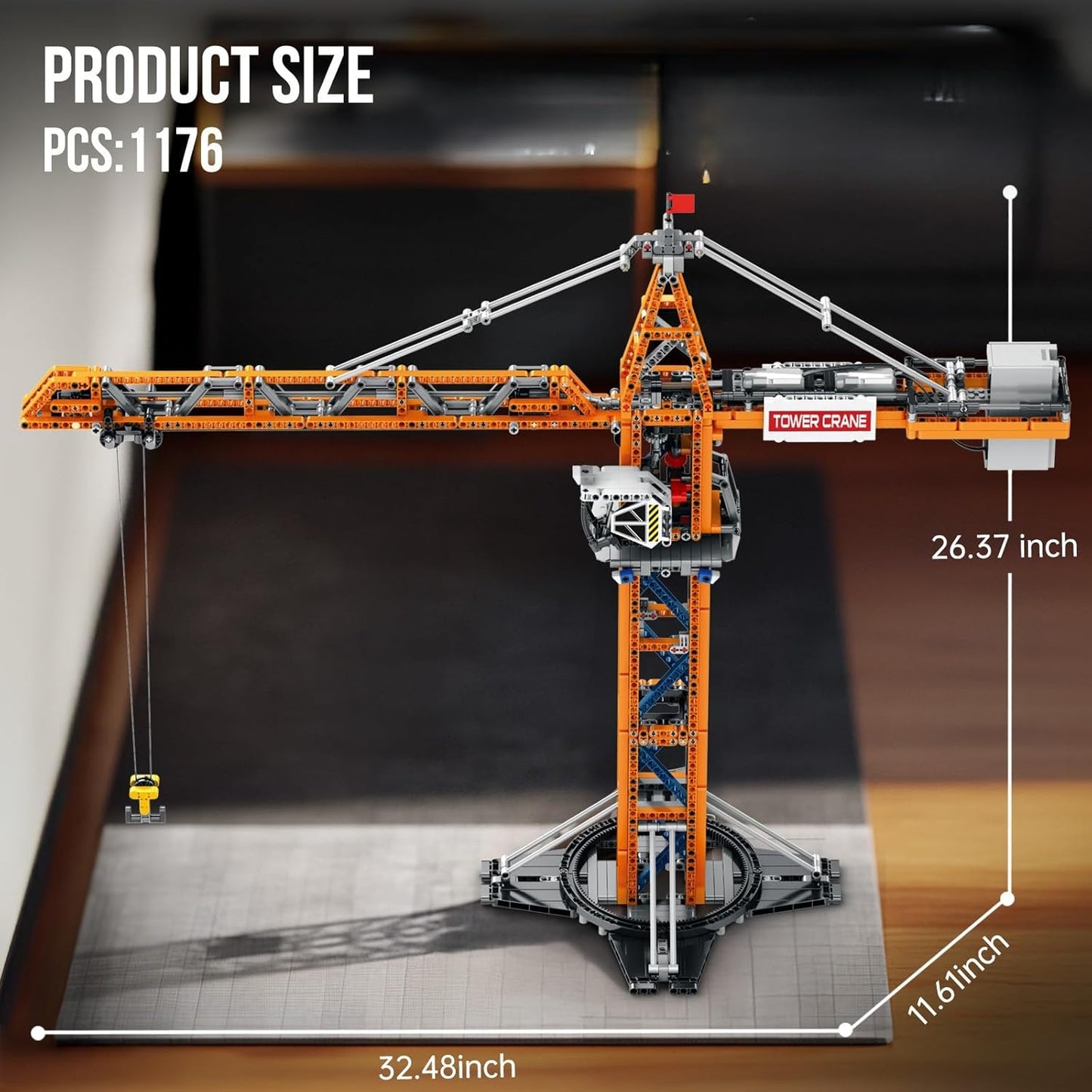 Remote Control Tower Crane Engineering Vehicle Building Block Model Kit - G19