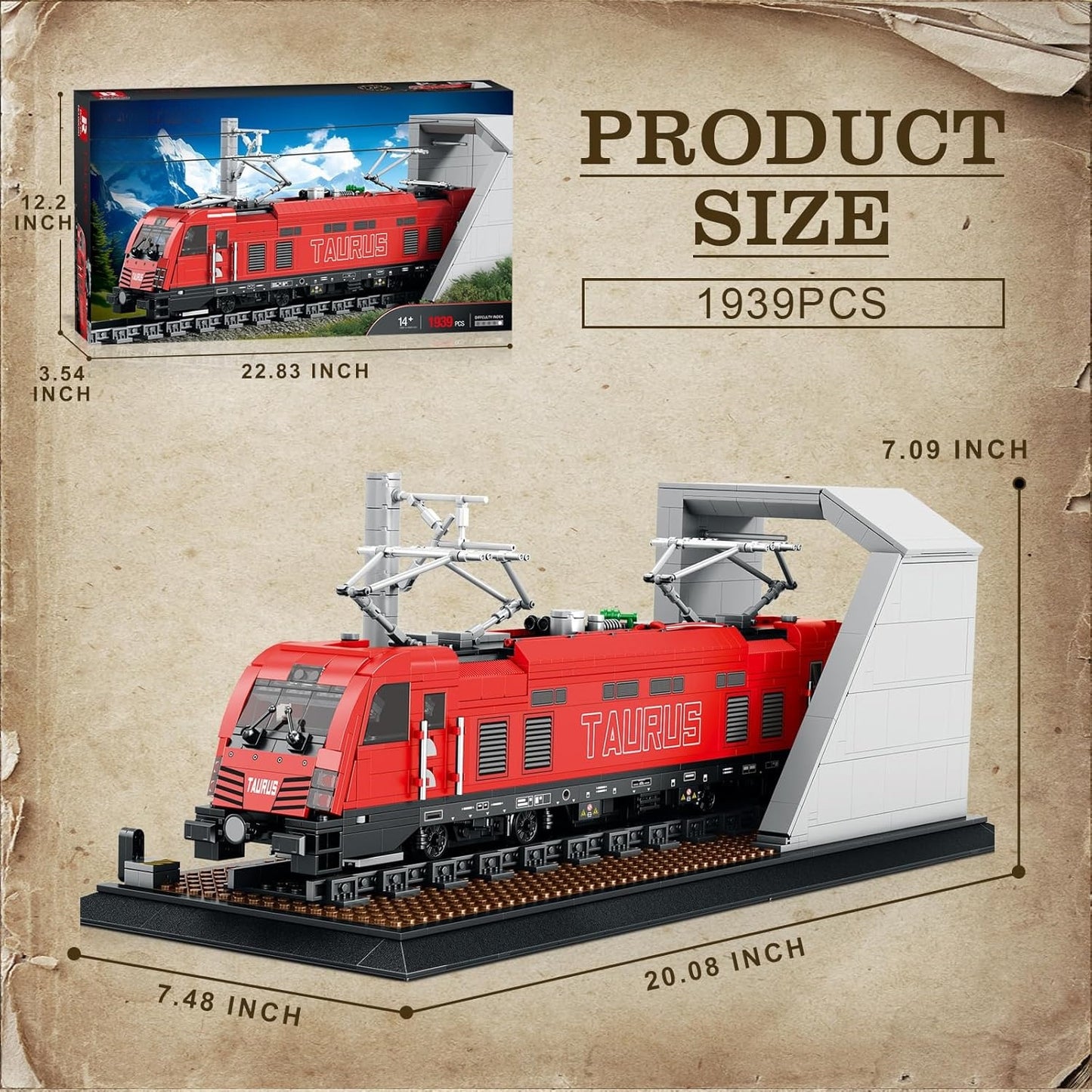 Retro Classic Taurus Electric Train Building Block Set - R3