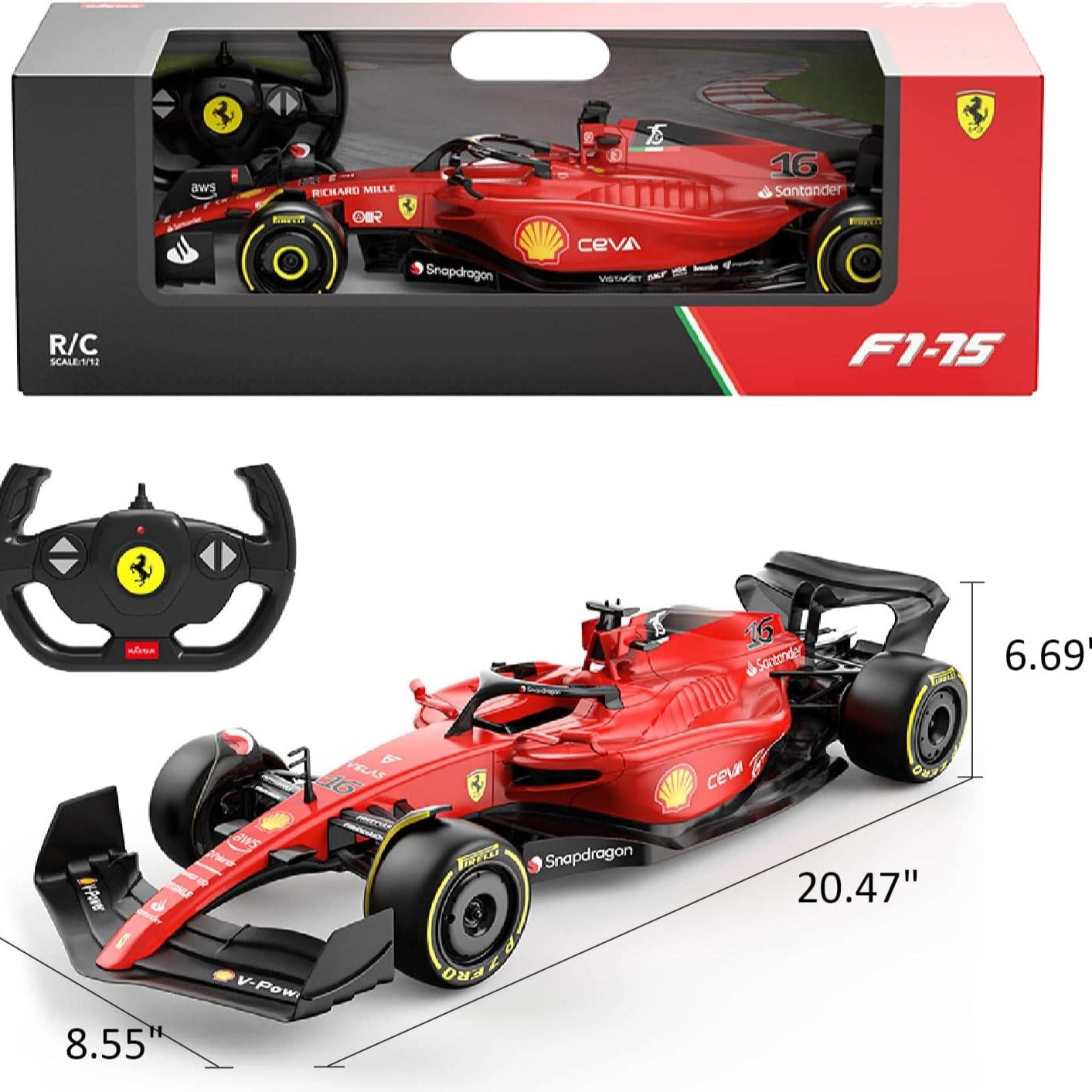 1:12 Ferrari F1-75 Remote Control Toy Car - C17