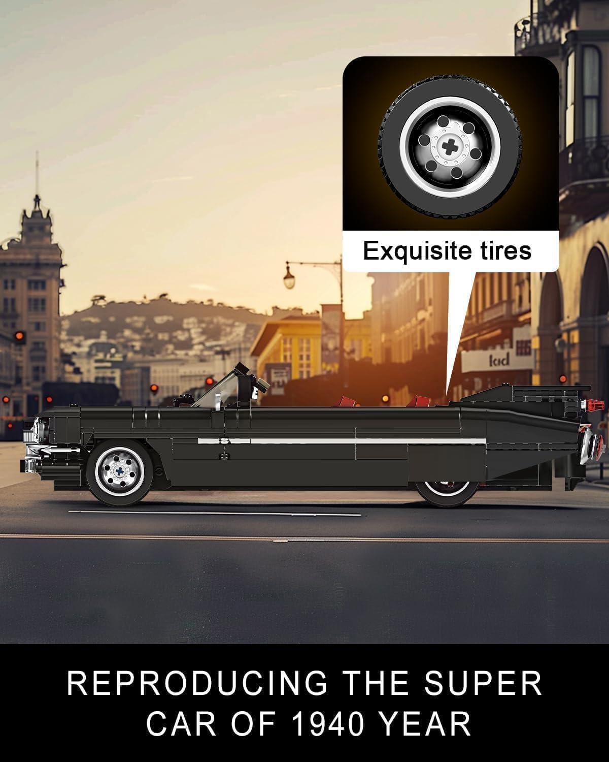 Mould King Sports Car Building Block Kits, MOC Racing Model Building Sets, Convertible Gifts for Kids Age 8+/Adults Collections Enthusiasts - 1,245 Pieces-C24