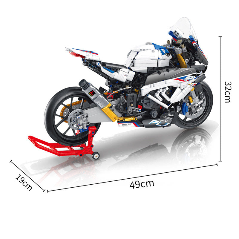 1:5 Scale Lighted V4S PH4 H2R R1 Motorcycle Building Blocks - M7