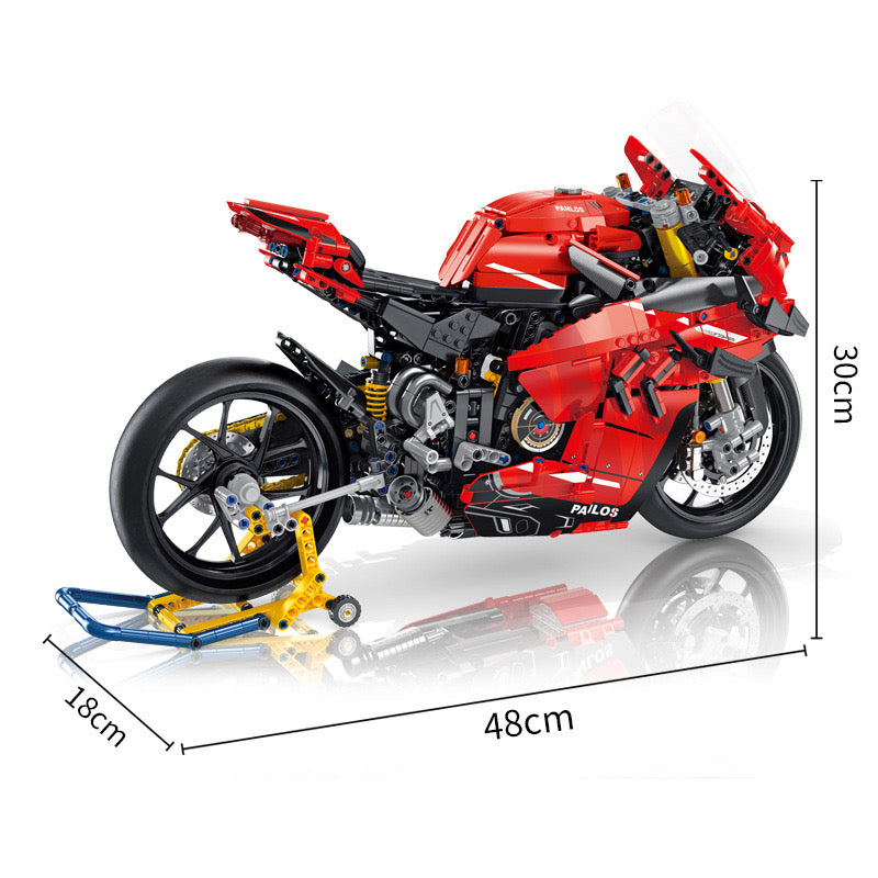 1:5 Scale Lighted V4S PH4 H2R R1 Motorcycle Building Blocks - M7