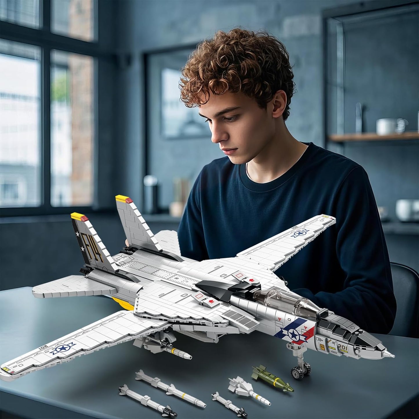 F-14 Tomcat Military Fighter Aircraft Building Block Set - A15