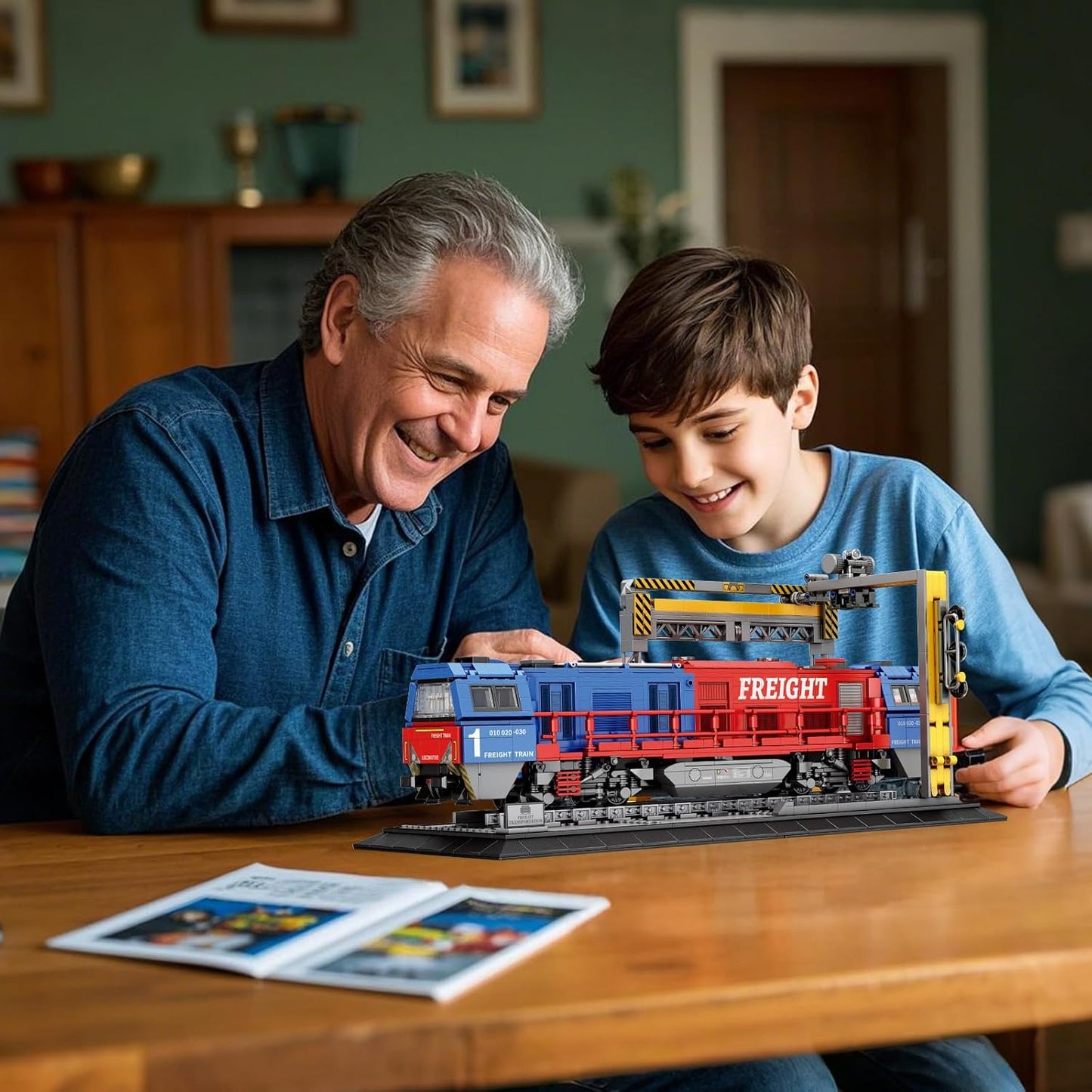 G2000 Freight Train Building Block Set with Base - R4