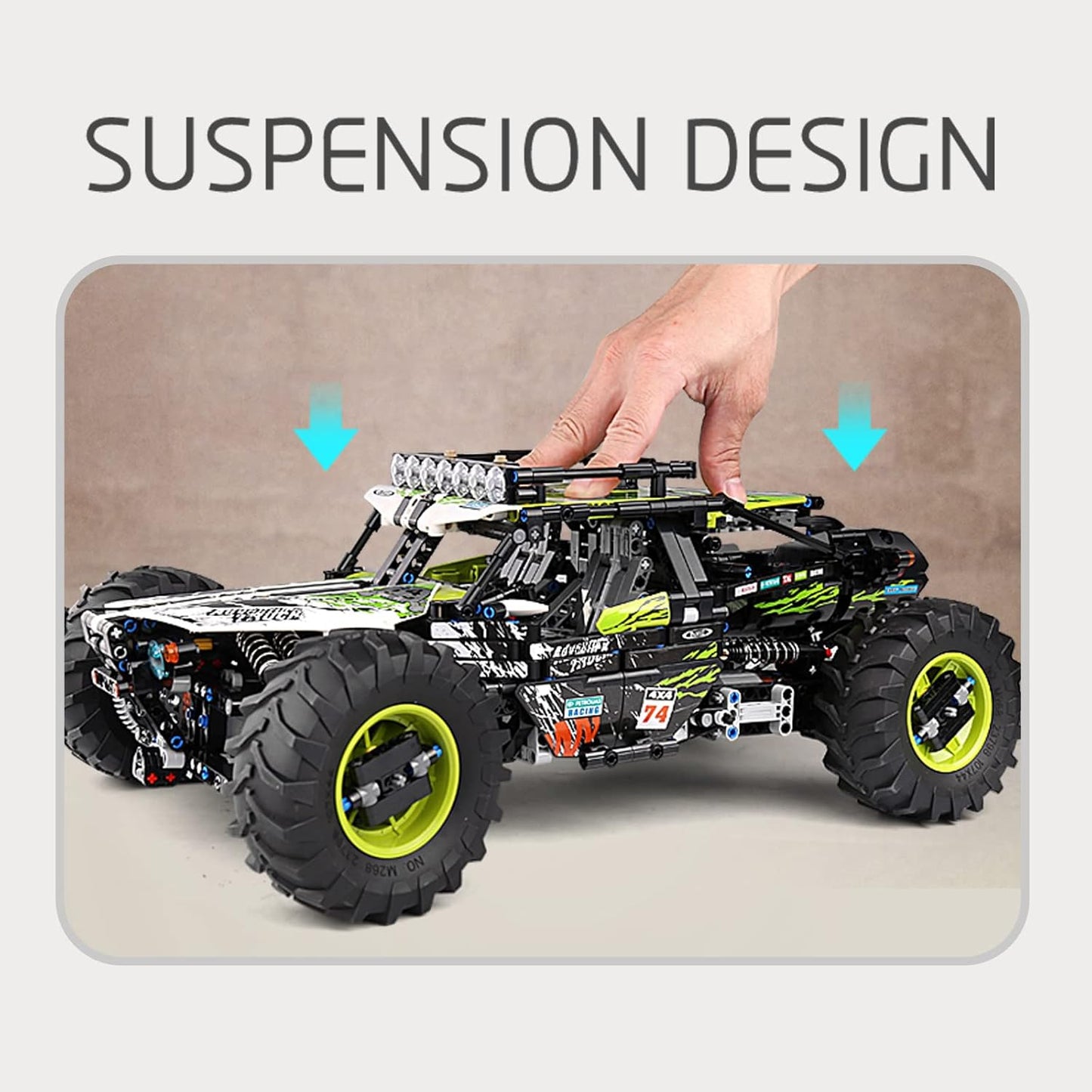Mould King 18002 RC Climbing Car Building Kits, 1879 Pieces MOC Building Blocks 4X4 Off-Road Truck Model Sets, Stem Remote Control Car Bricks Toys-C25