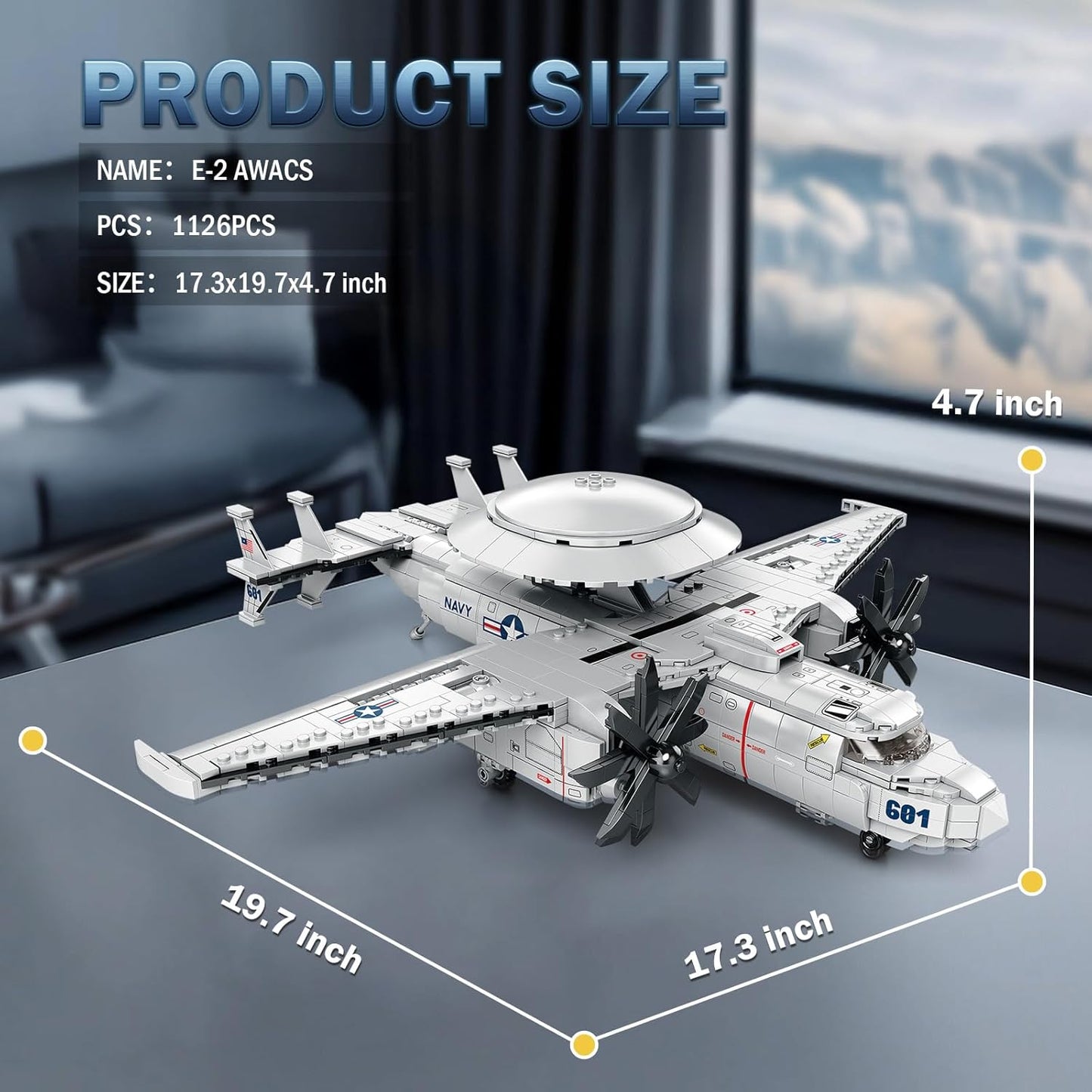 E-2 "Hawkeye" Military Aircraft Assembly Kit - A14