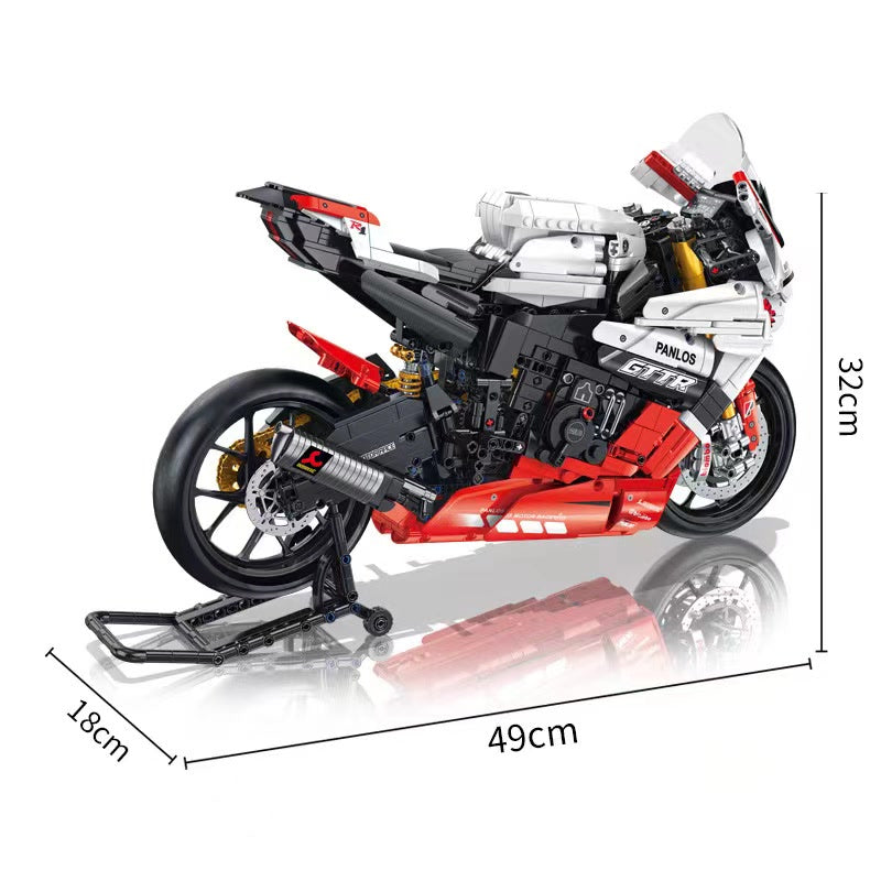 1:5 Scale Lighted V4S PH4 H2R R1 Motorcycle Building Blocks - M7