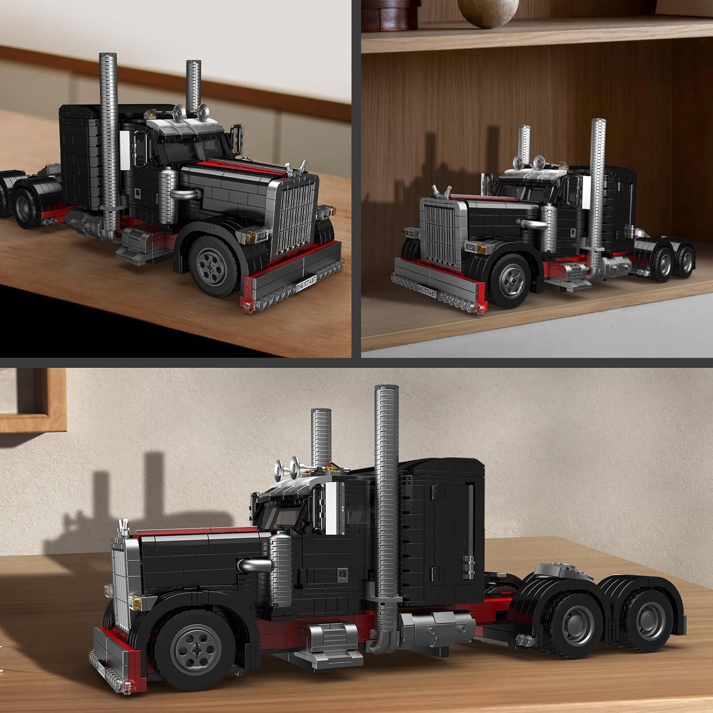 Mould King 10037 Technique US Truck The Black Monster Model, Creativity Technology Sports Car Kit, Exhibit for Collectors (1797 pcs)-C23