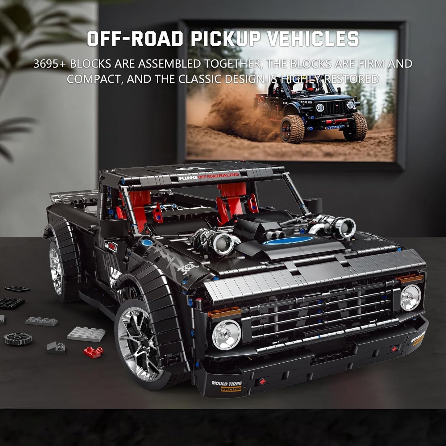 Pickup Truck Block Kits Model, MOC Building Blocks Set to Build-C22