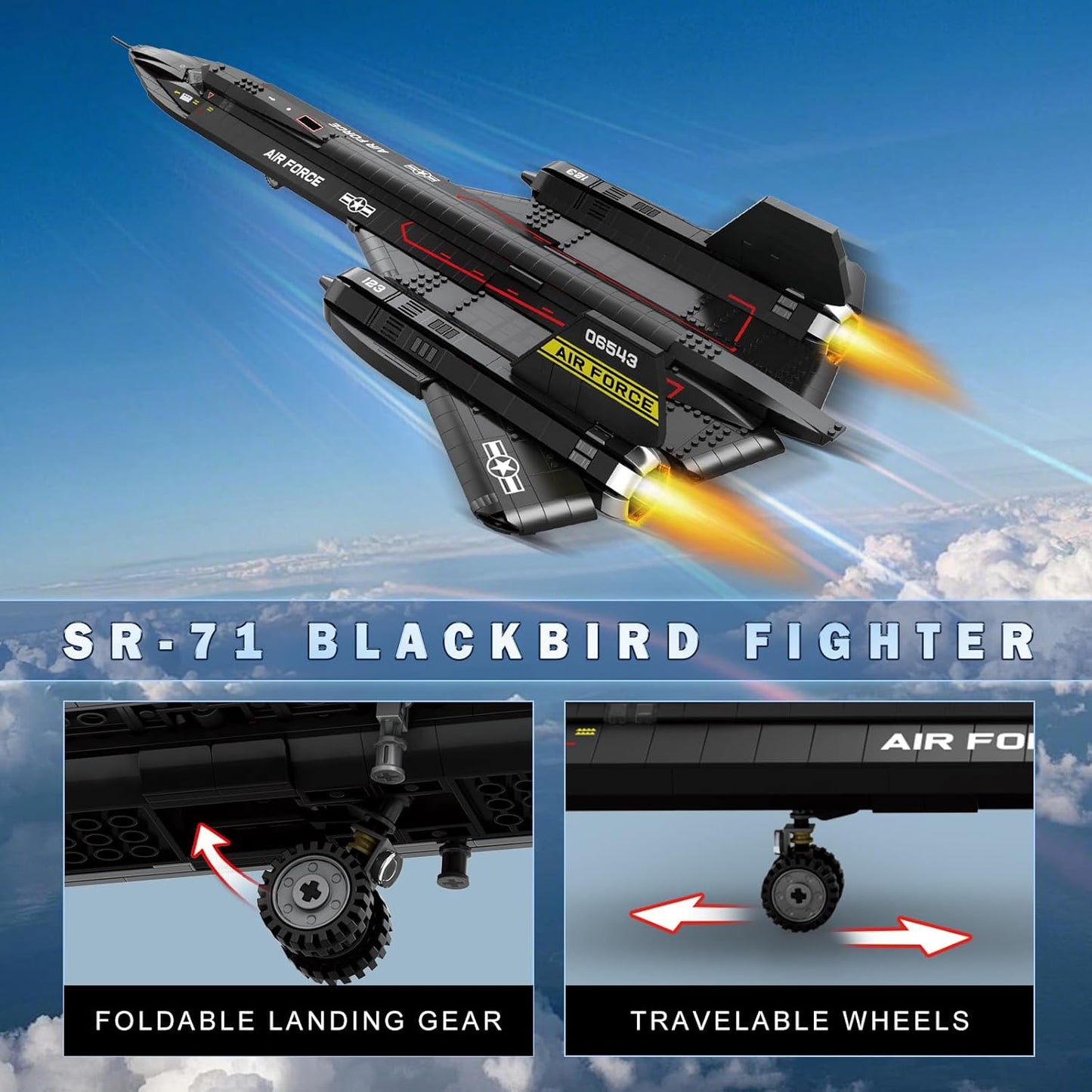 SR-71 Blackbird Reconnaissance Fighter Assembly Set - A4