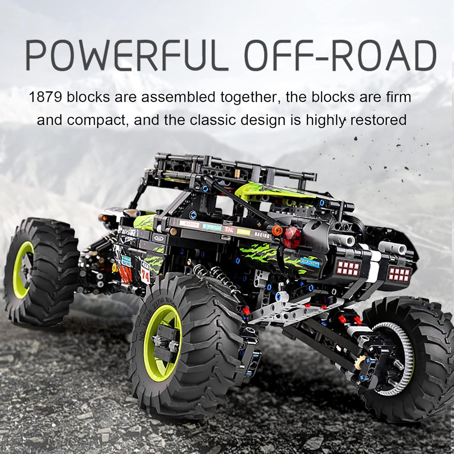 Mould King 18002 RC Climbing Car Building Kits, 1879 Pieces MOC Building Blocks 4X4 Off-Road Truck Model Sets, Stem Remote Control Car Bricks Toys-C25