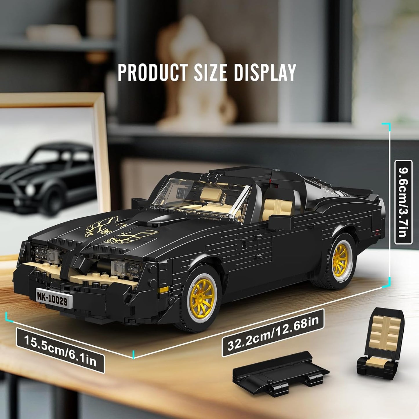 Mould King 10029 Car Model Toys MOC Bricks Collectible Sportscar Building Blocks, Racing Car Building Kits for Adult, Static Version 1,557 Pieces-C21