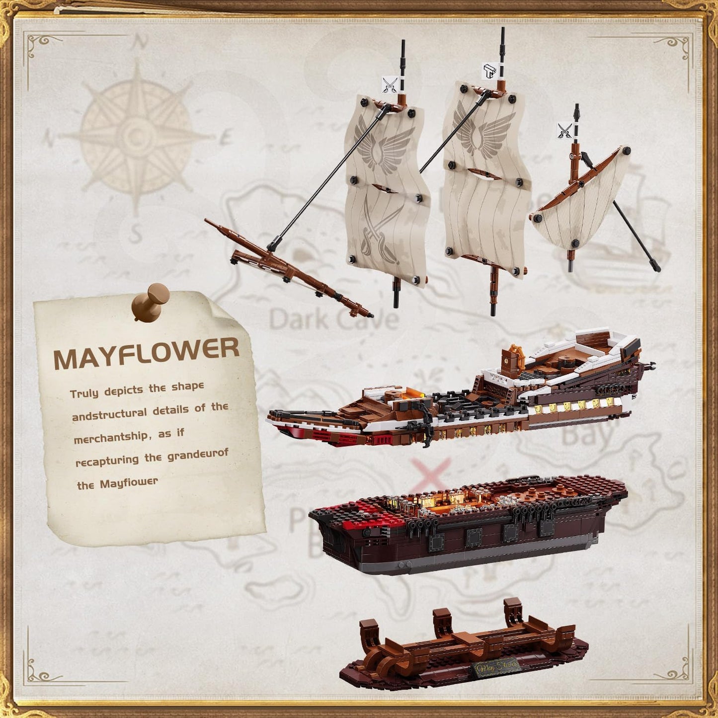 Mayflower Pirate Ship Building Block Set - S12