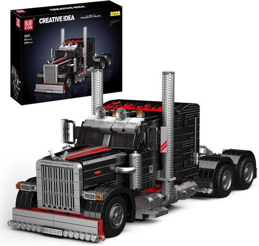 Mould King 10037 Technique US Truck The Black Monster Model, Creativity Technology Sports Car Kit, Exhibit for Collectors (1797 pcs)-C23