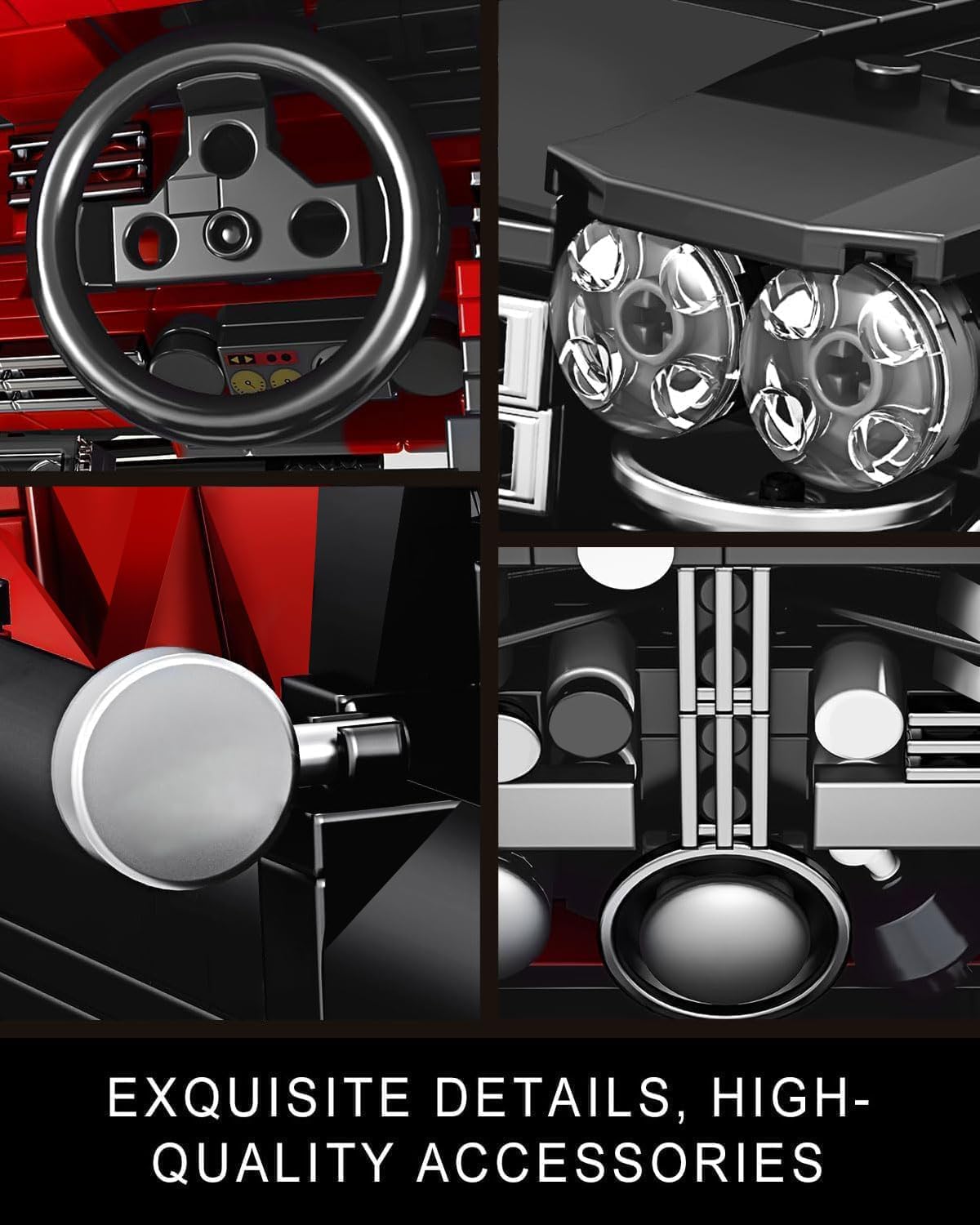 Mould King Sports Car Building Block Kits, MOC Racing Model Building Sets, Convertible Gifts for Kids Age 8+/Adults Collections Enthusiasts - 1,245 Pieces-C24