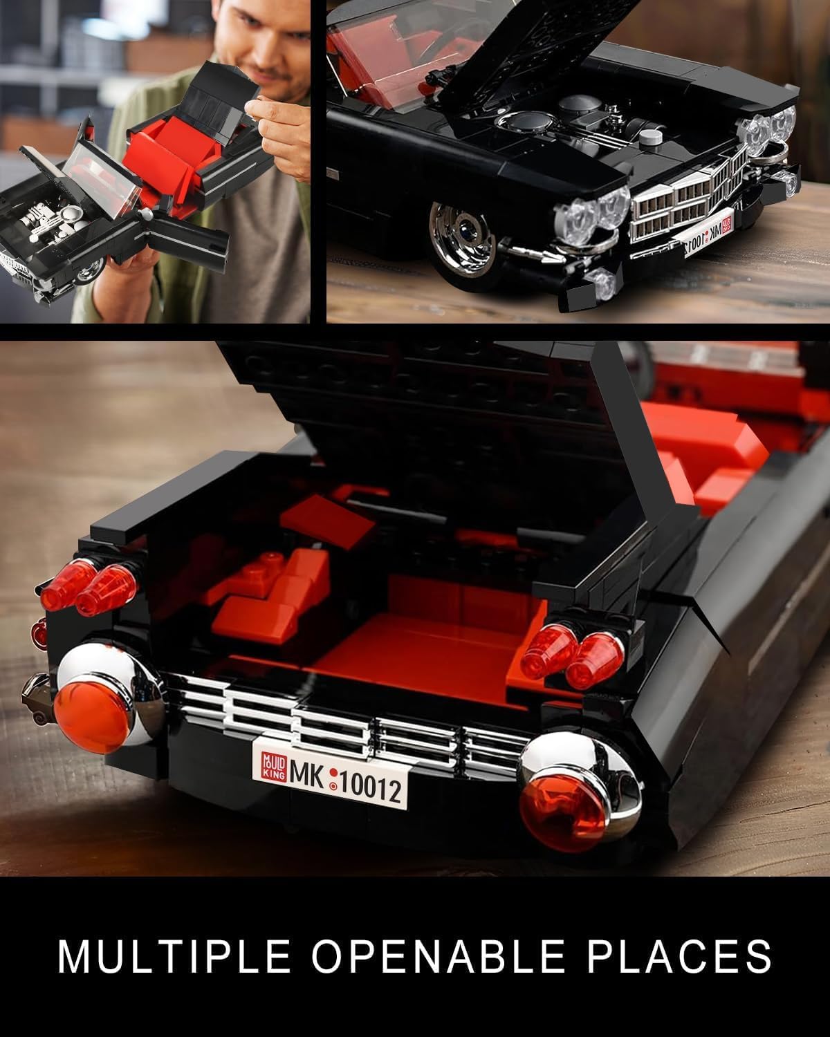 Mould King Sports Car Building Block Kits, MOC Racing Model Building Sets, Convertible Gifts for Kids Age 8+/Adults Collections Enthusiasts - 1,245 Pieces-C24