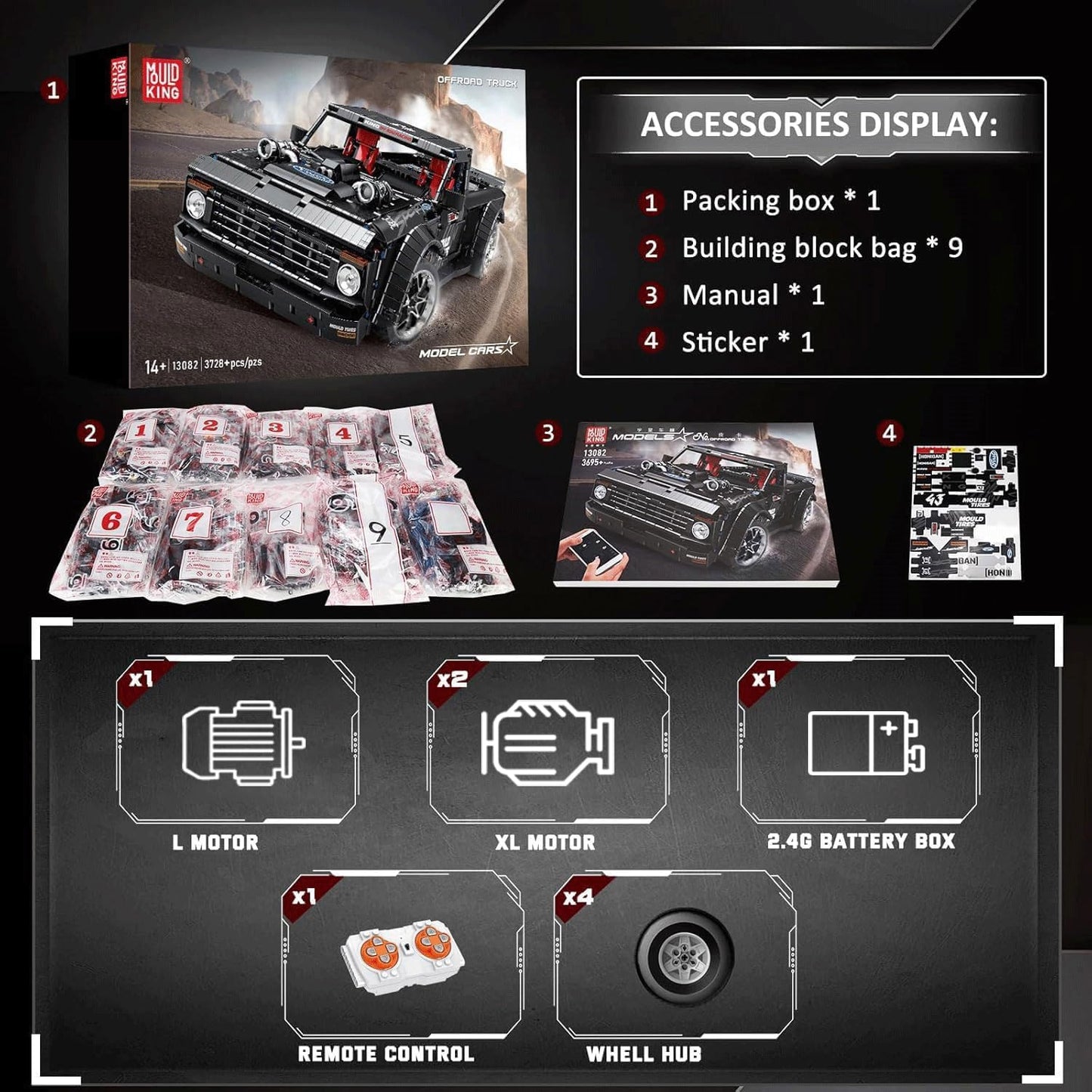 Pickup Truck Block Kits Model, MOC Building Blocks Set to Build-C22