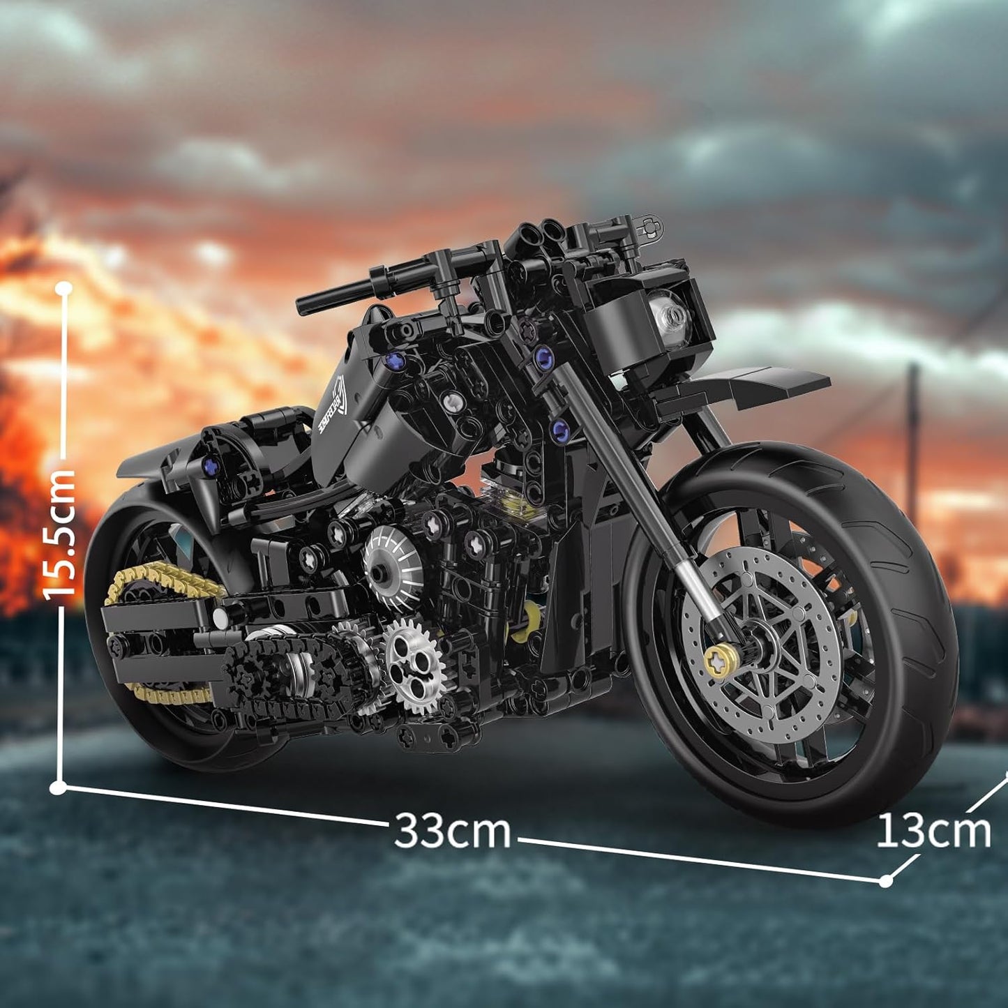 586-piece 1:8 motorcycle building block set - M12