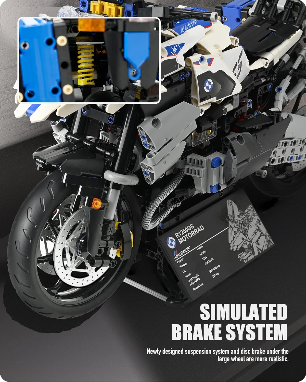 Brand new 1:5 scale R1250 GS motorcycle block model-M4