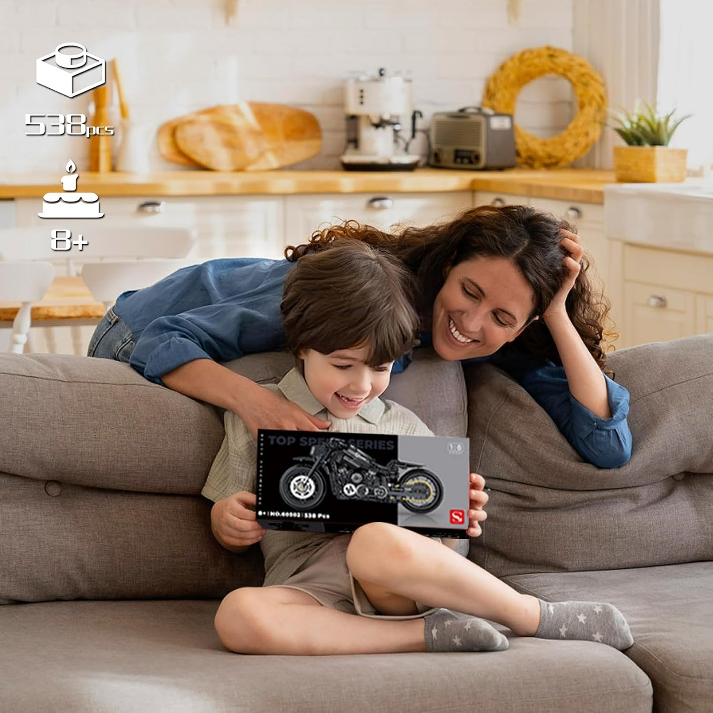 586-piece 1:8 motorcycle building block set - M12