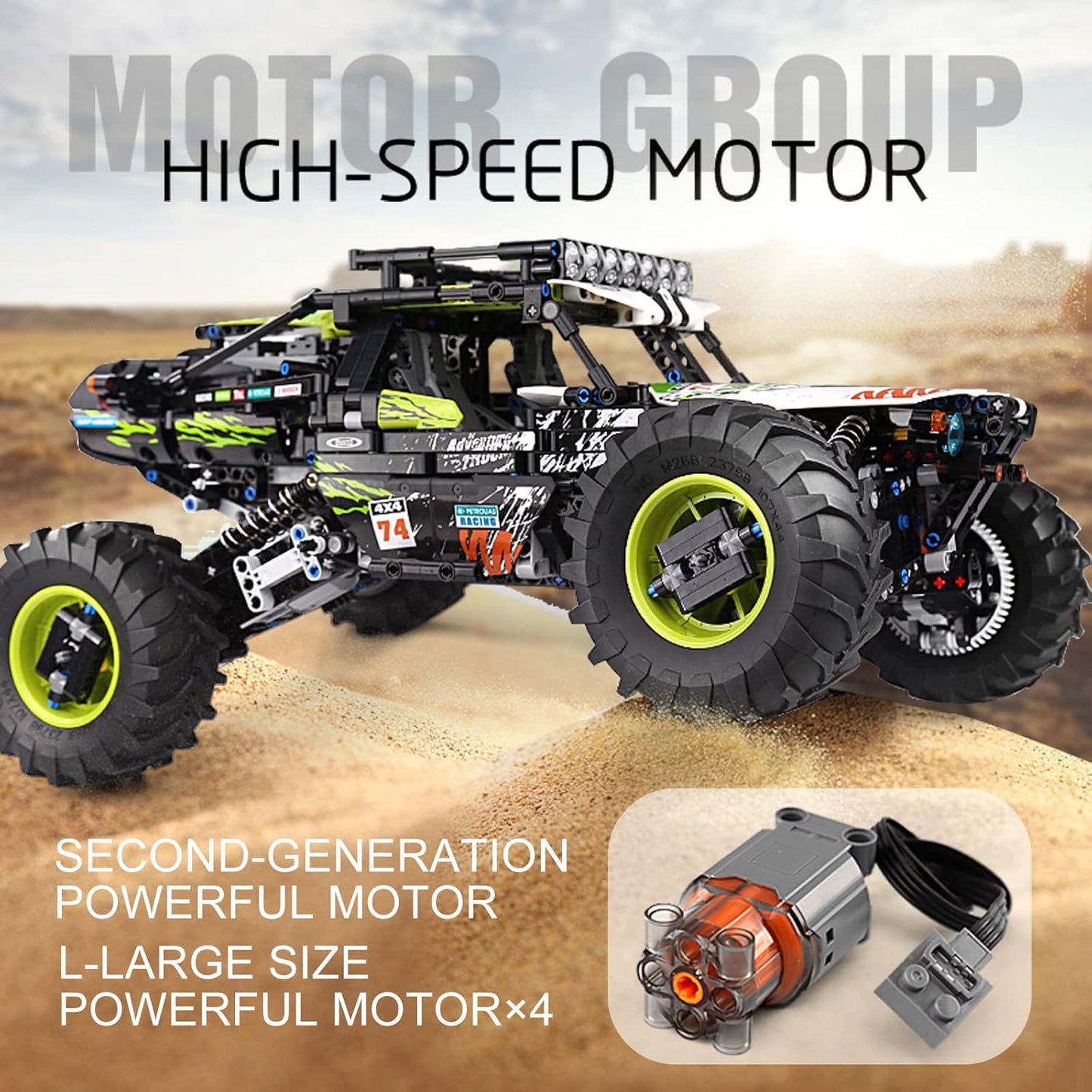 Mould King 18002 RC Climbing Car Building Kits, 1879 Pieces MOC Building Blocks 4X4 Off-Road Truck Model Sets, Stem Remote Control Car Bricks Toys-C25