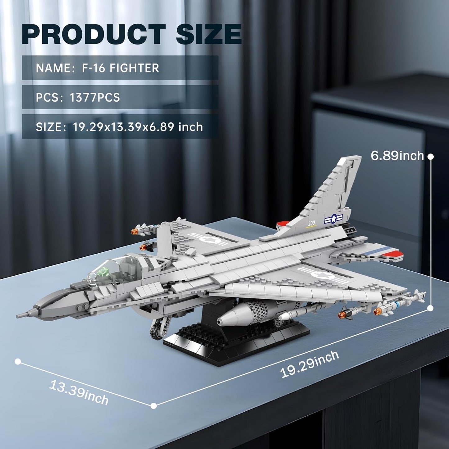 F-16 Fighting Falcon Fighter Jet Army Assembly Kit - A12