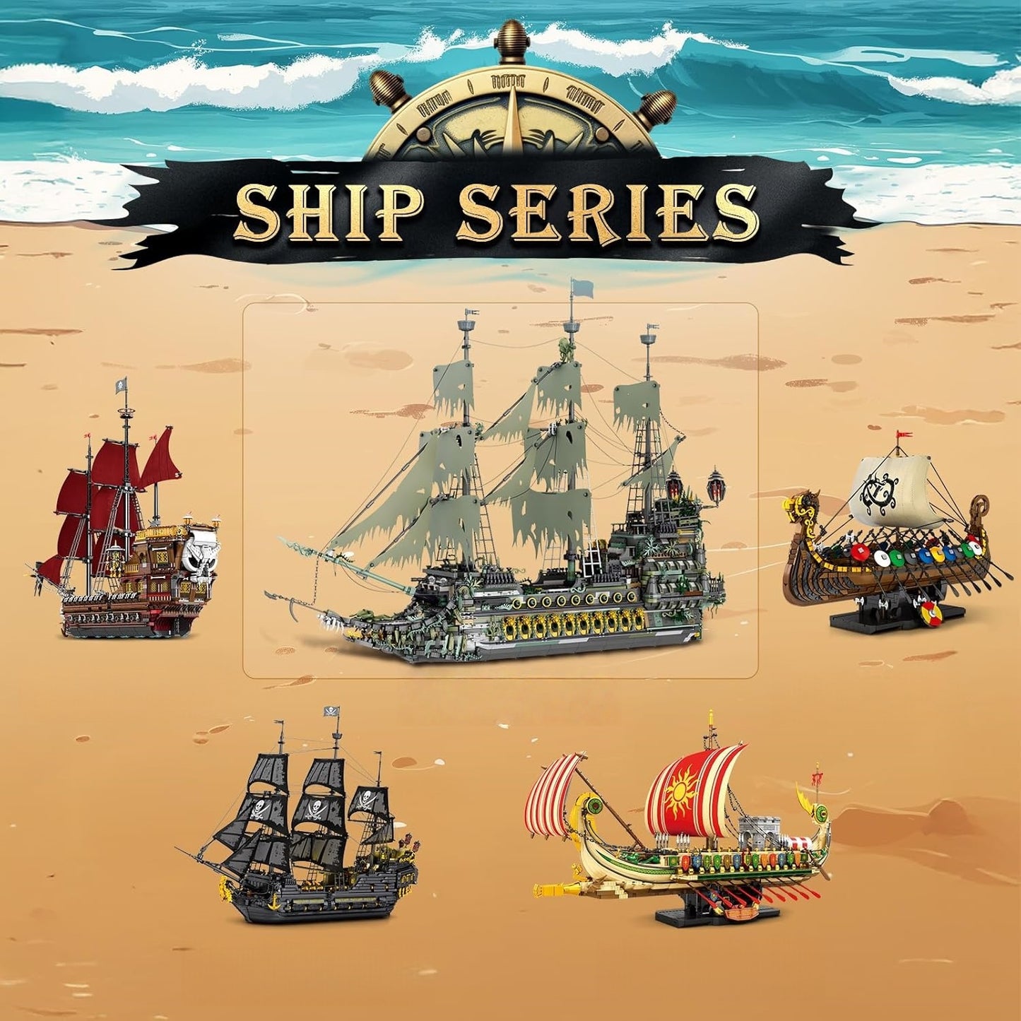 Flying Dutchman Pirate Ship Building Block Set - S8