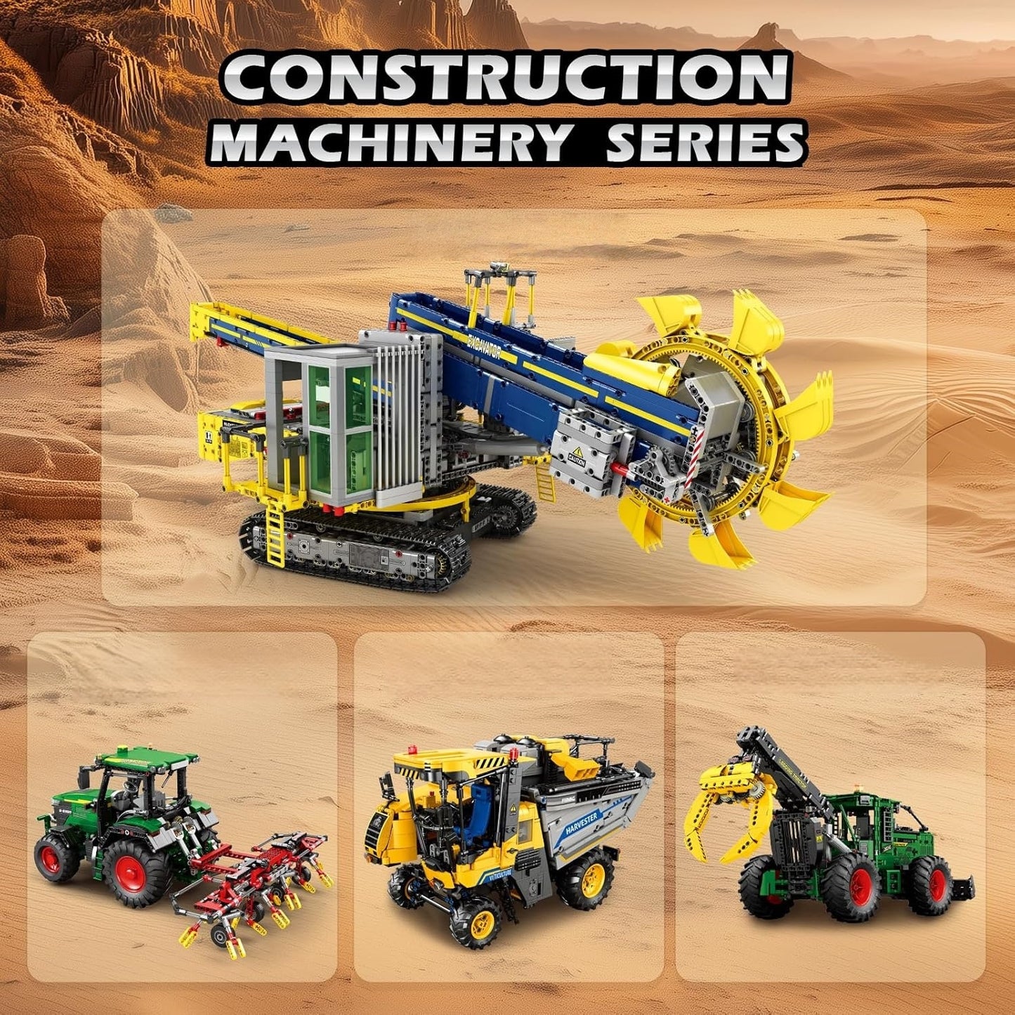 Real remote control bucket wheel excavator building block set-G9