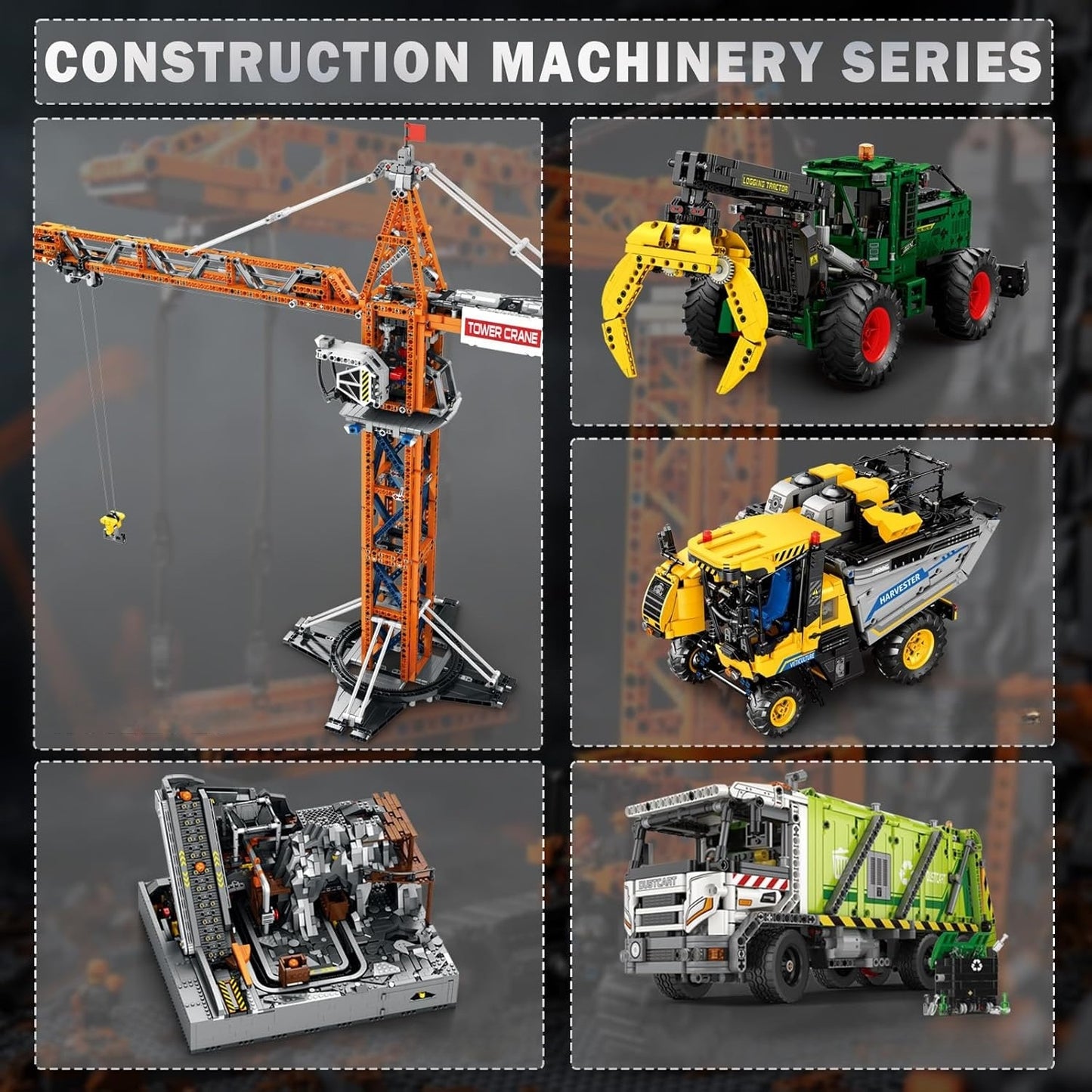 Remote Control Tower Crane Engineering Vehicle Building Block Model Kit - G19