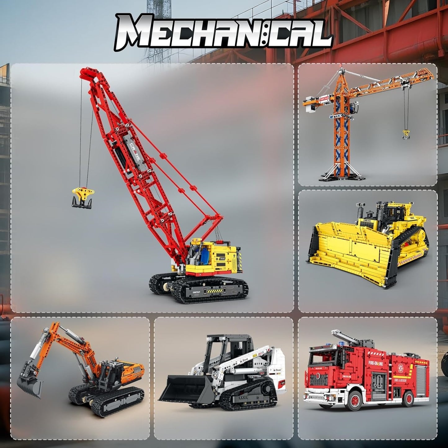 Simulation Remote Control Tracked Crane Building Block Model Set - G13