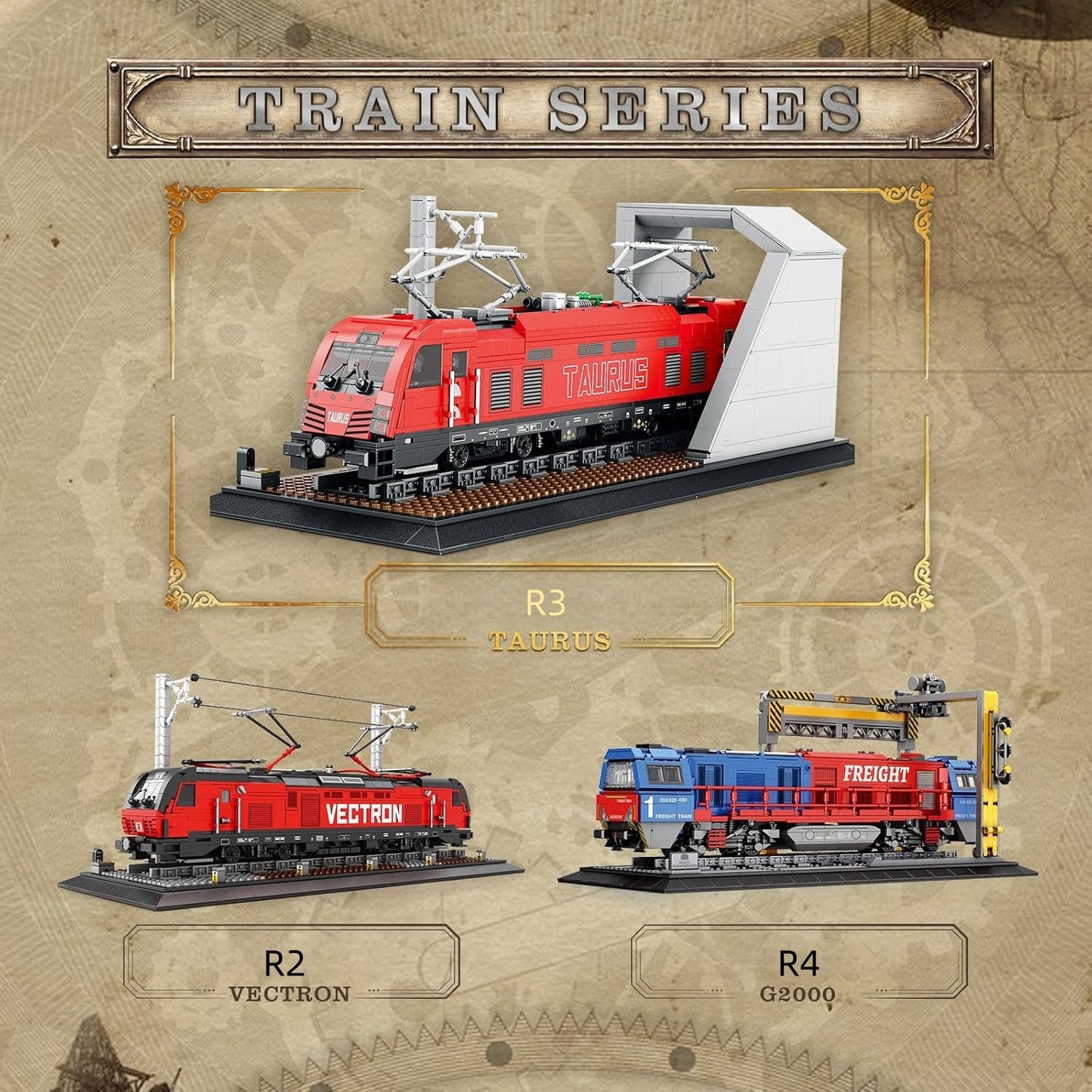 Retro Classic Taurus Electric Train Building Block Set - R3