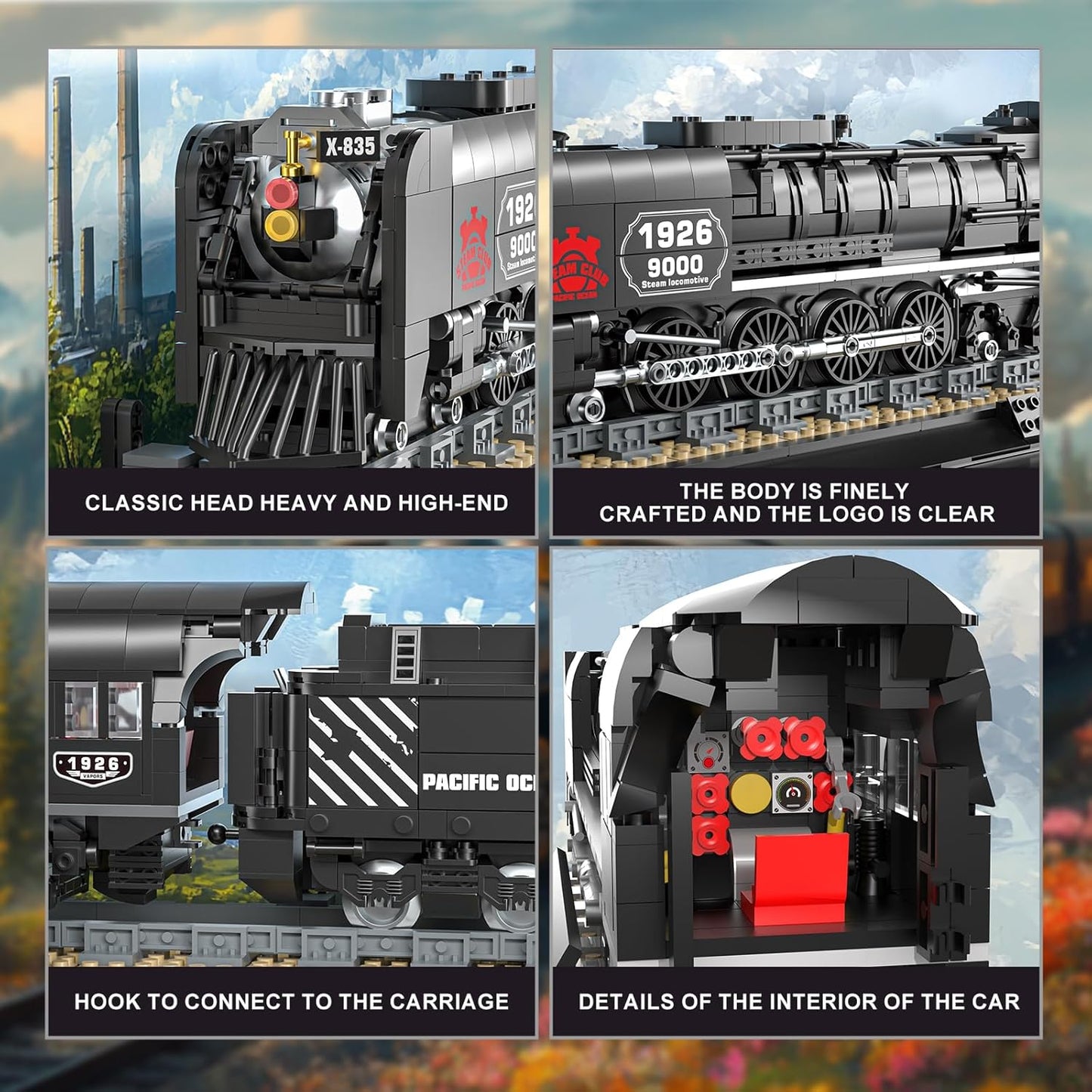 Collectible Steam Locomotive Display Set - R1