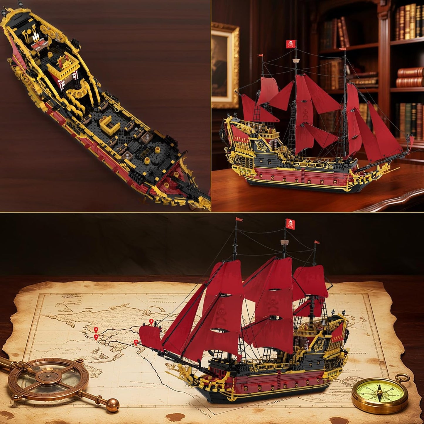 Revenge Pirate Ship Portable Building Toy - S1