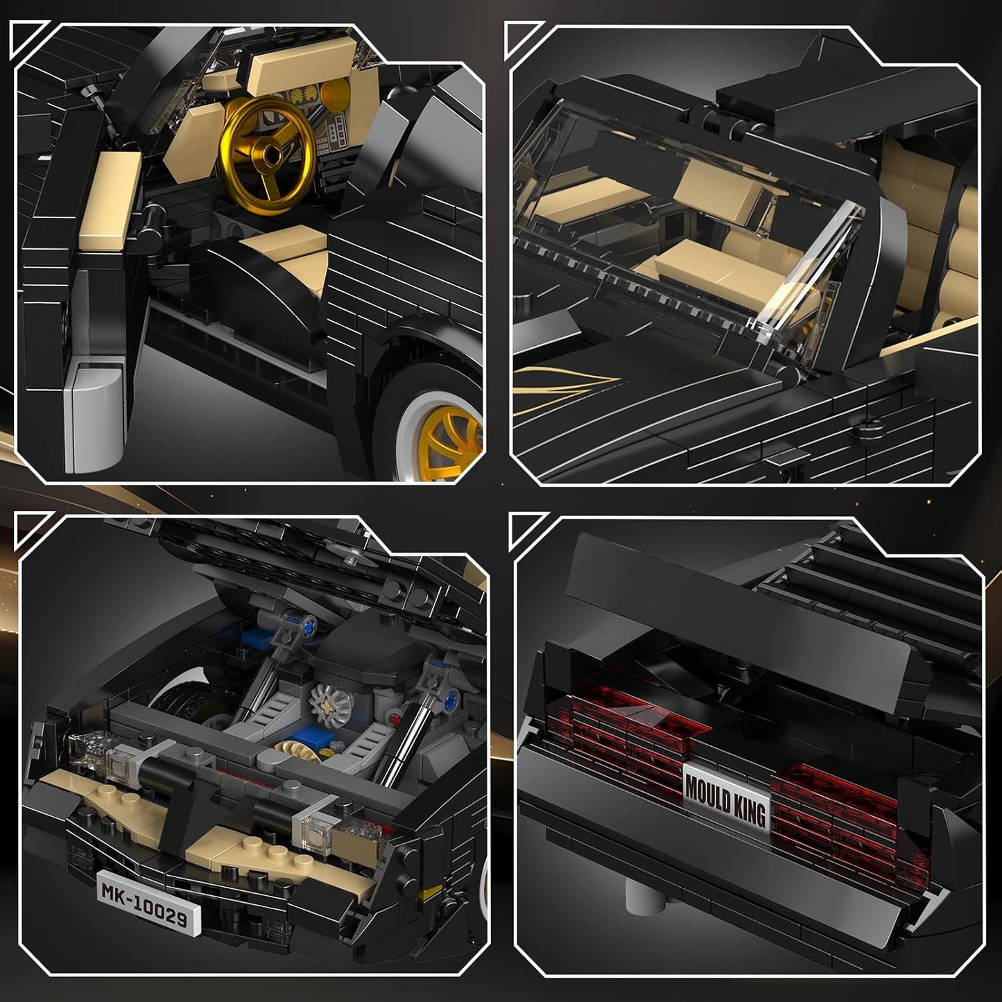 Mould King 10029 Car Model Toys MOC Bricks Collectible Sportscar Building Blocks, Racing Car Building Kits for Adult, Static Version 1,557 Pieces-C21