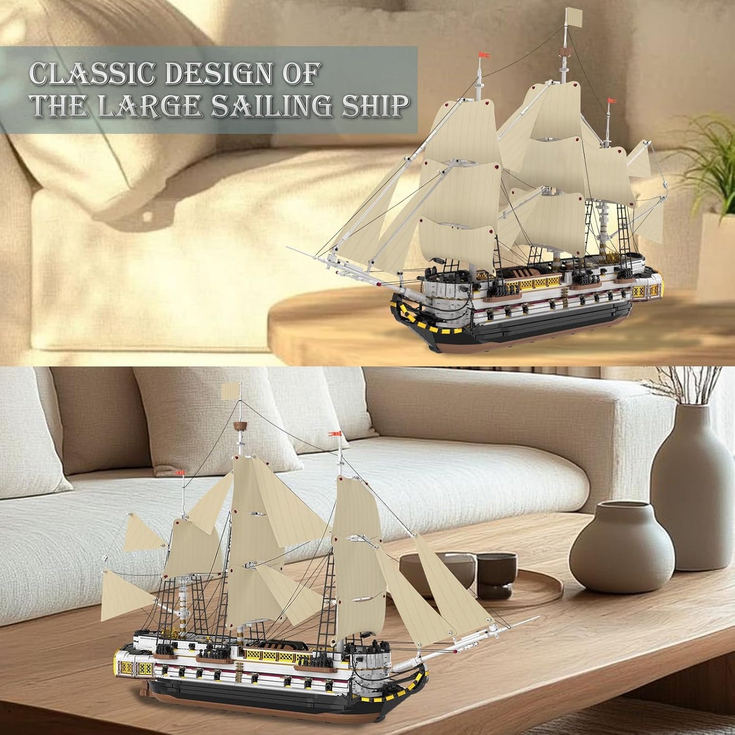 Large Sailboat Model Building Block Set - S2