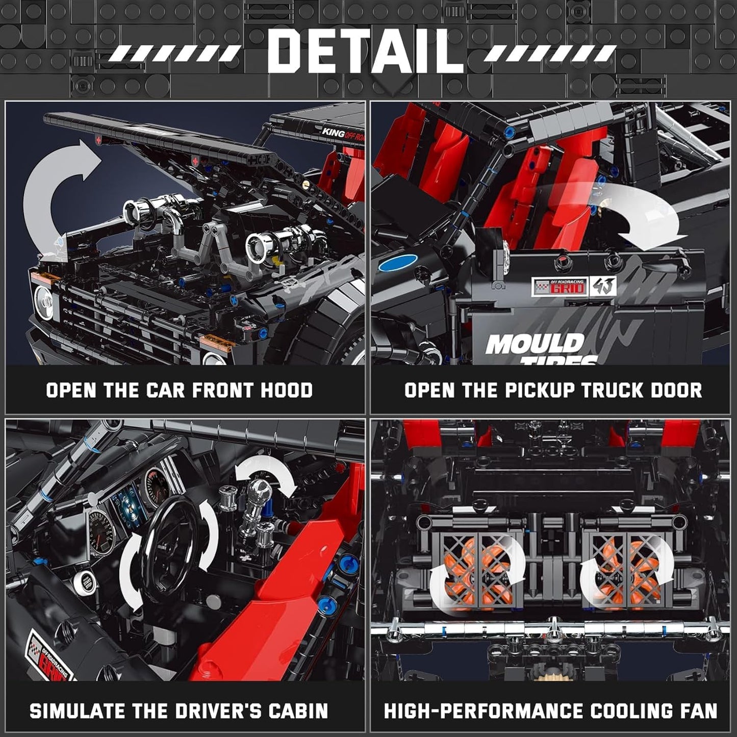 Pickup Truck Block Kits Model, MOC Building Blocks Set to Build-C22