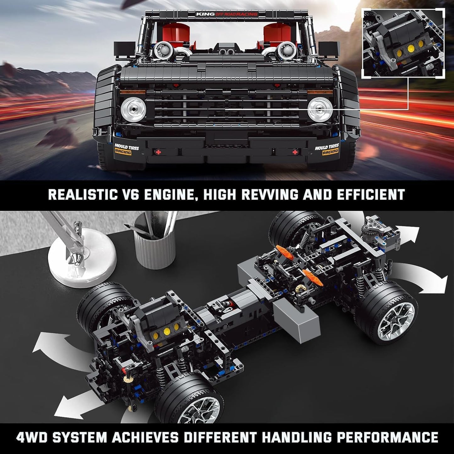 Pickup Truck Block Kits Model, MOC Building Blocks Set to Build-C22