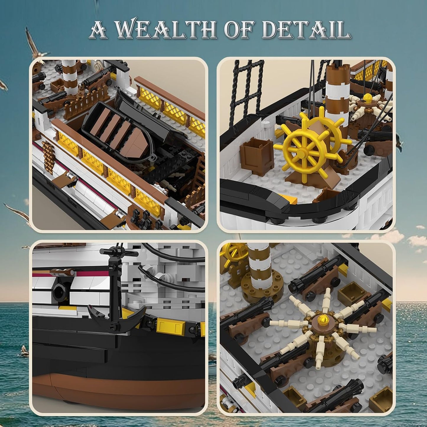 Large Sailboat Model Building Block Set - S2