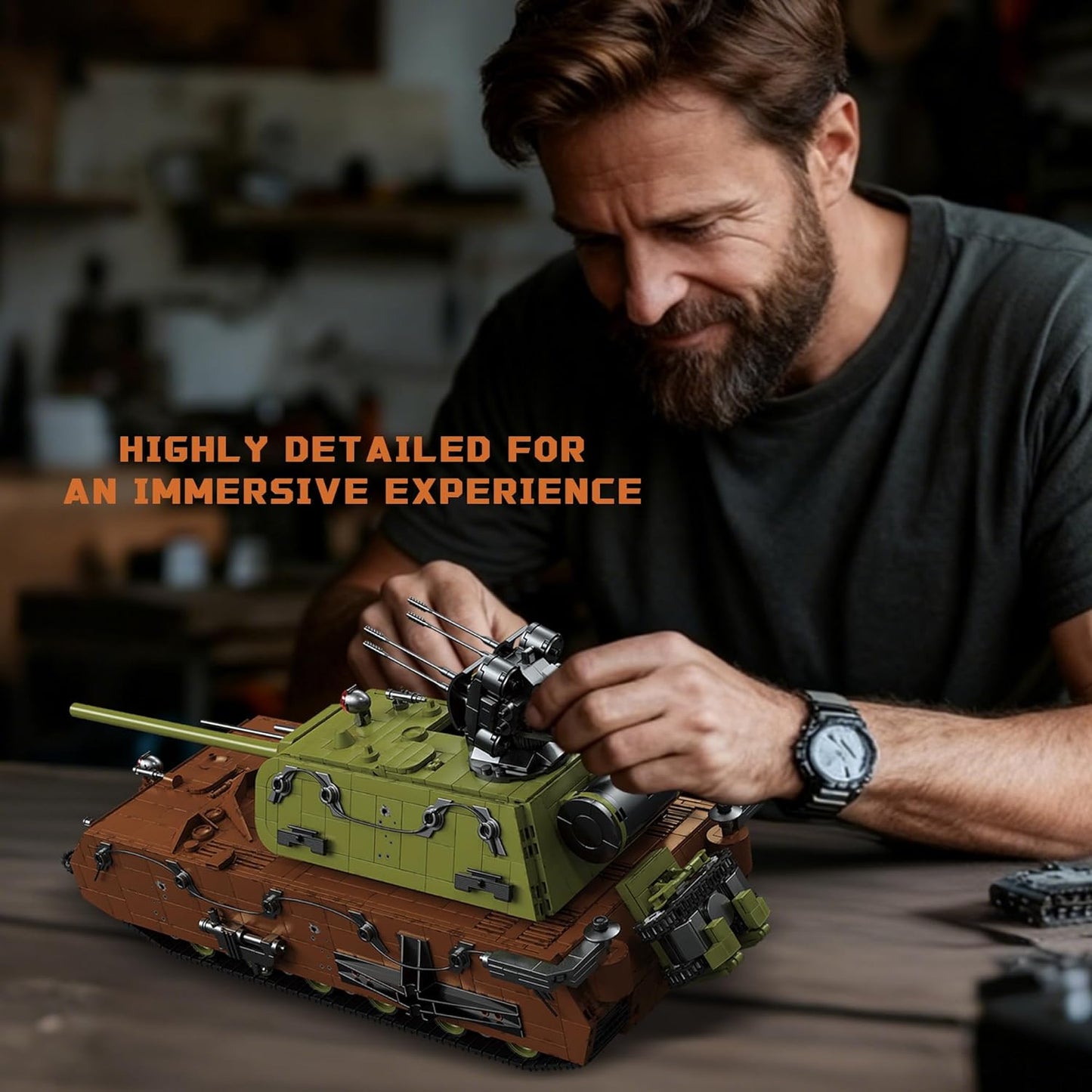 WW2 Panzer VIII Maus Military Tank Building Block Model Set (Multi-color) - T5