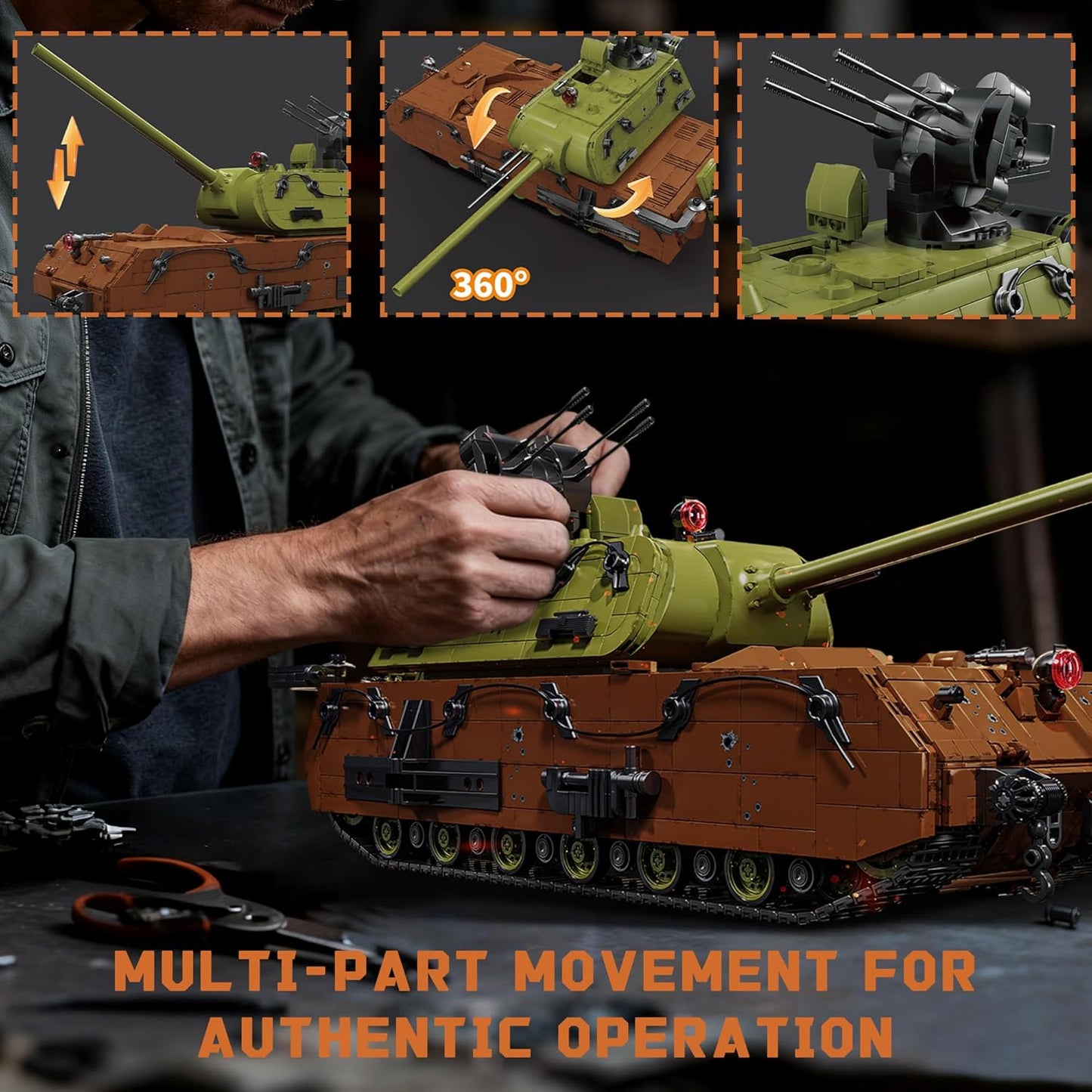 WW2 Panzer VIII Maus Military Tank Building Block Model Set (Multi-color) - T5