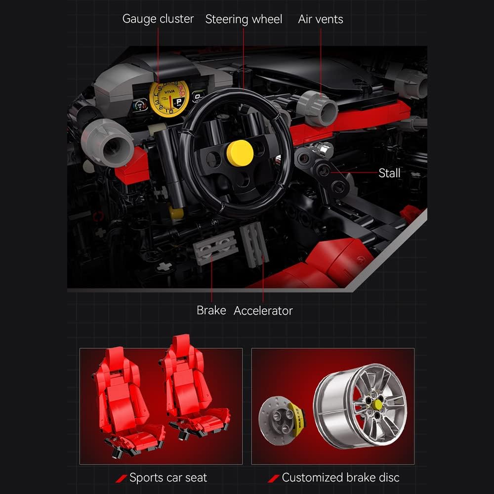 1:8 scale sports car building block set-C1