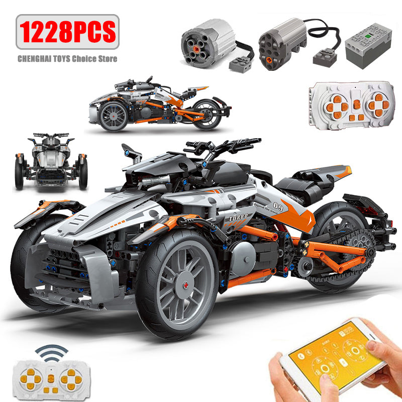 1228-piece APP-controlled motorcycle building blocks - M13