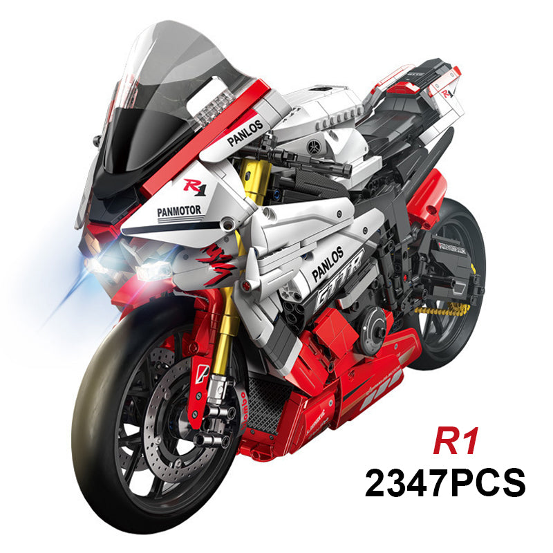 1:5 Scale Lighted V4S PH4 H2R R1 Motorcycle Building Blocks - M7