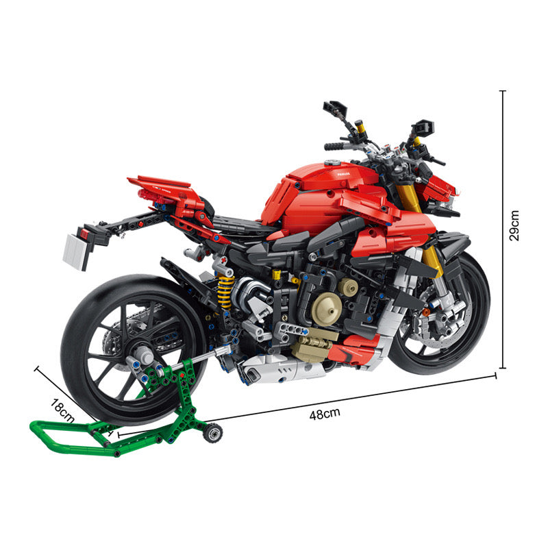 1:5 Scale Lighted V4S PH4 H2R R1 Motorcycle Building Blocks - M7