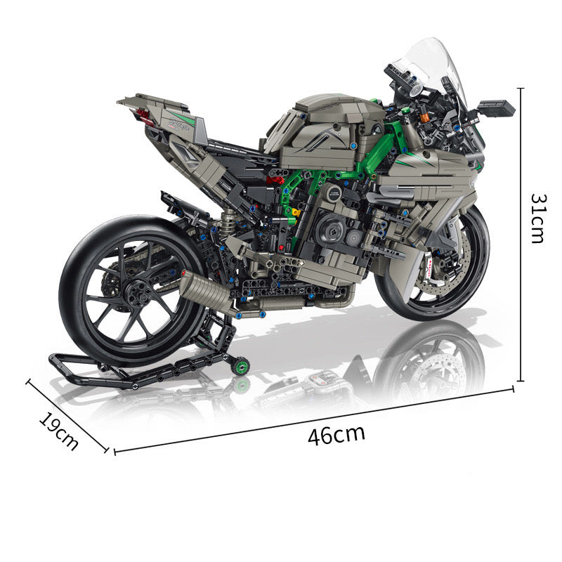 1:5 Scale Lighted V4S PH4 H2R R1 Motorcycle Building Blocks - M7